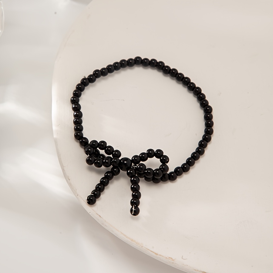 Women's Beaded Bracelet with Bow & Personalized Design